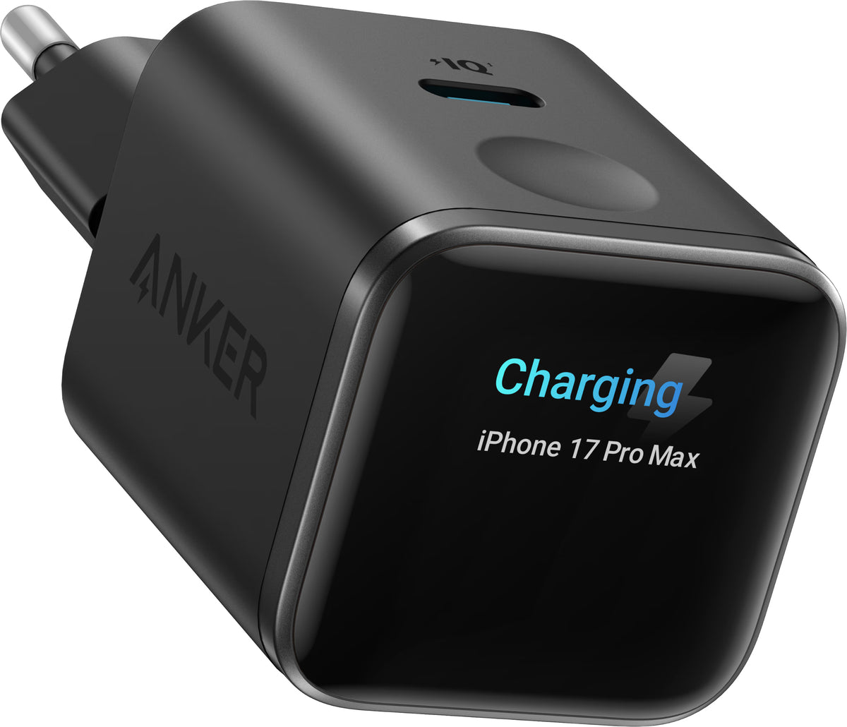 Anker Nano Display Netzladegerät, 45W, 3A, 1 x USB-C, Schwarz A121DG11
