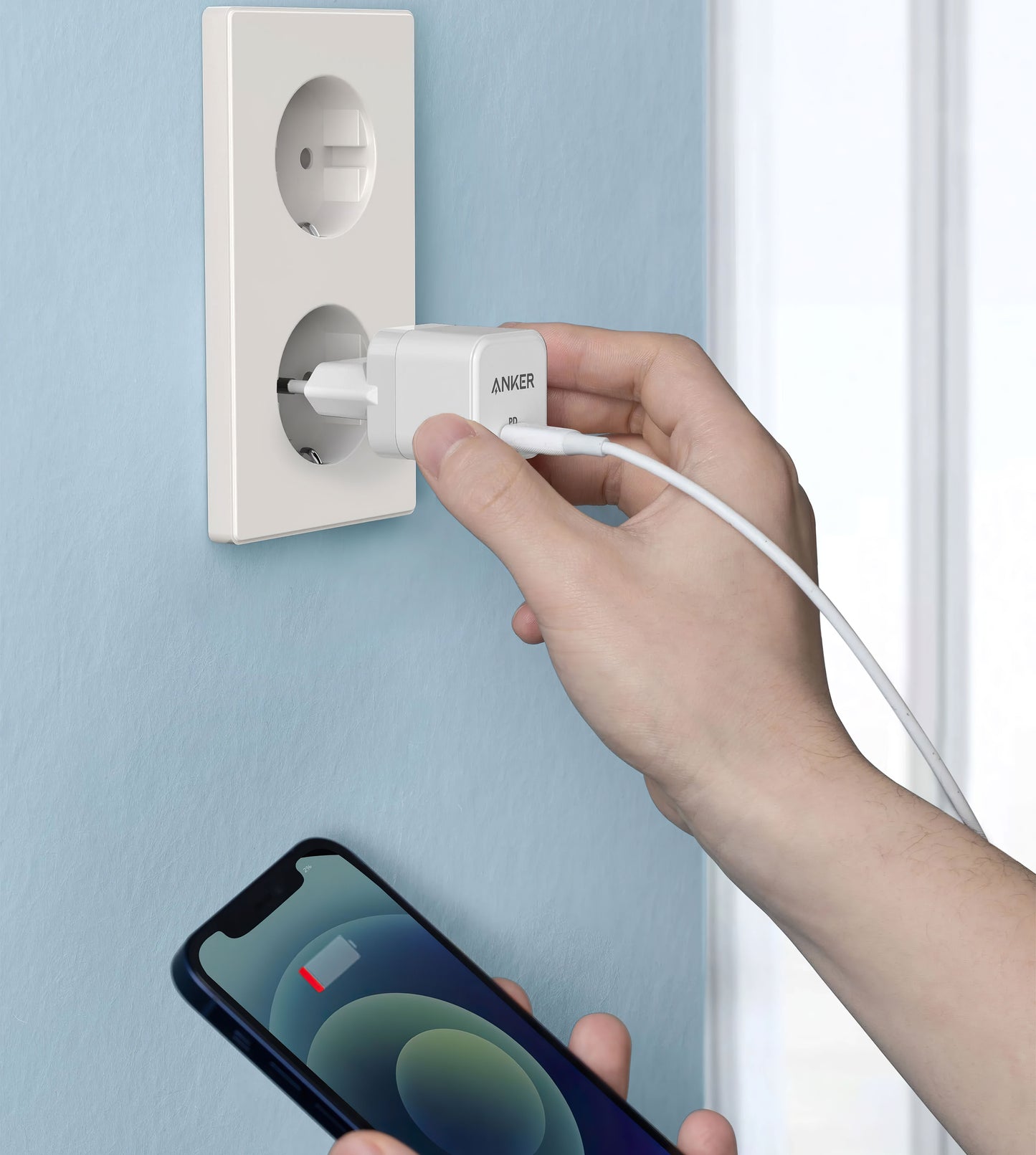 Anker PowerPort III Cube Netzwerk-Ladegerät, 20W, 3A, 1 x USB-C, Weiß A2149G21