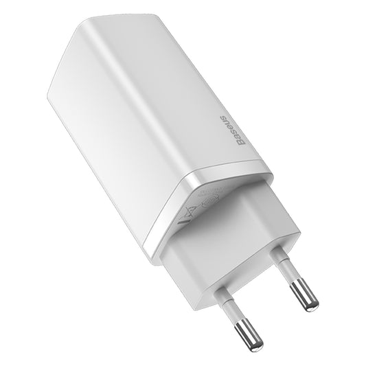 Netzwerk-Ladegerät Baseus GaN2 Lite, 65W, 3A, 1 x USB-A - 1 x USB-C, Weiß CCGAN2L-B02