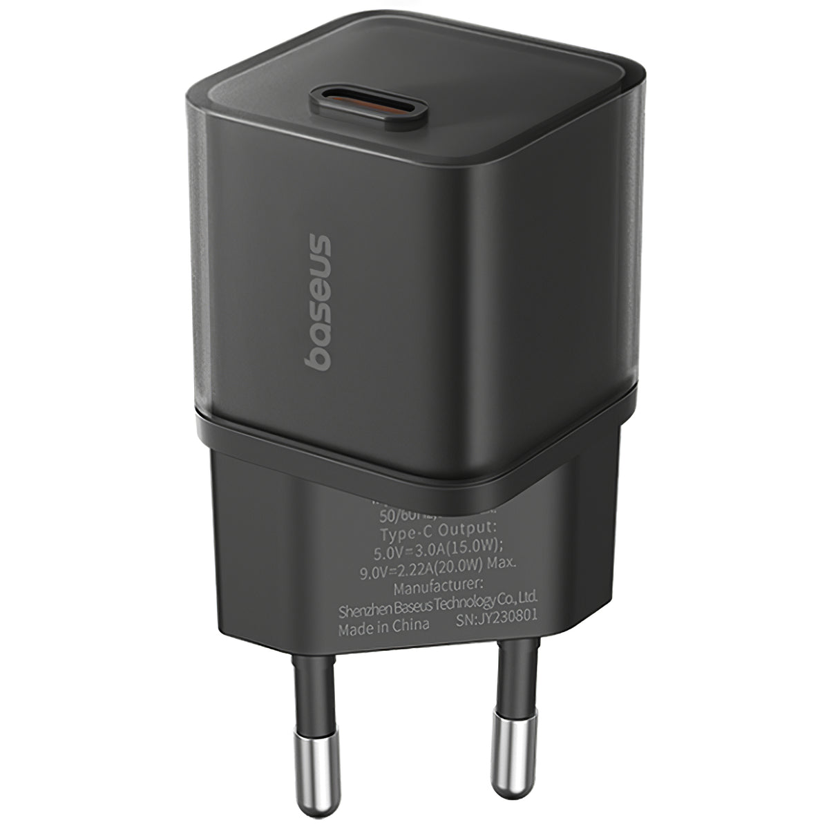 Baseus GaN5S Netzwerk-Ladegerät GaN5S, 30W, 3A, 1 x USB-C, Schwarz P10162504113-00