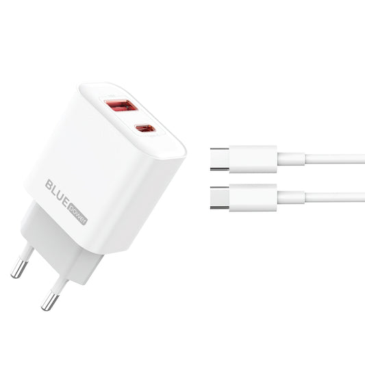 Blue Power BPCE12C USB-C Kabel Netzwerk-Ladegerät BPCE12C, 20W, 3A, 1 x USB-A - 1 x USB-C, Weiß
