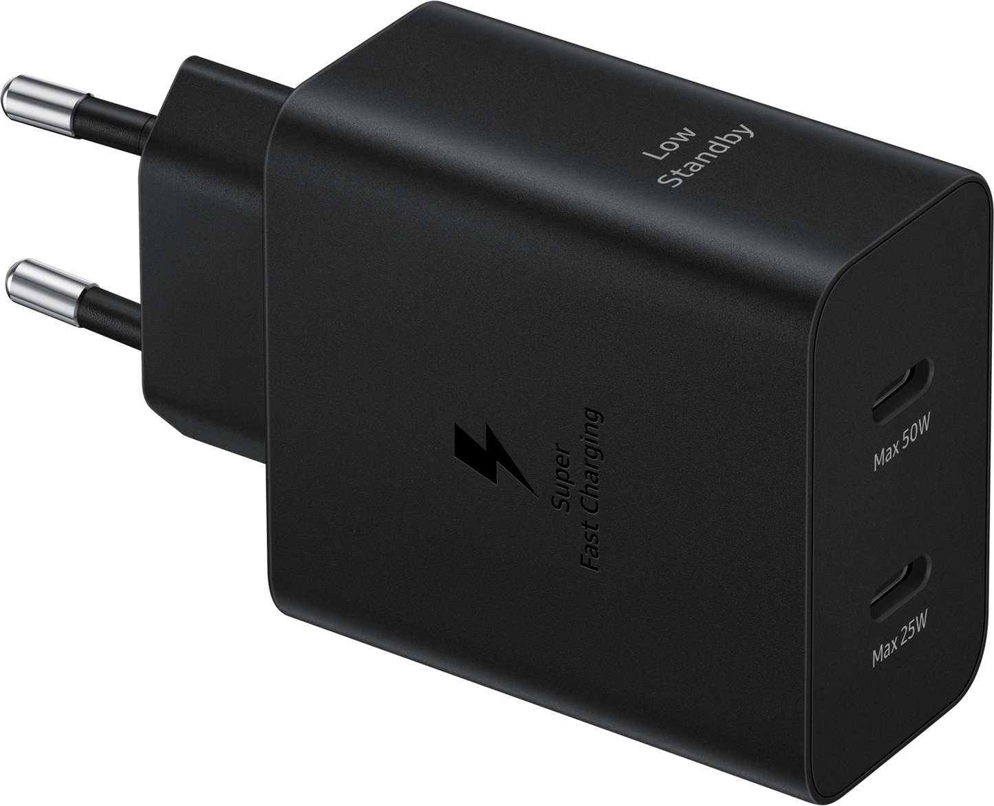 Samsung Network Charger with USB-C Cable, 50W, 3A, 2 x USB-C, Black EP-T5020XBEGEU