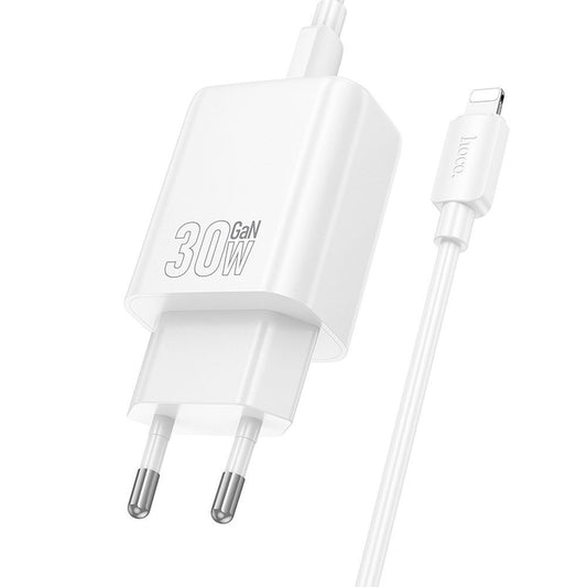 Netzladegerät mit Lightning-Kabel HOCO N62, 30W, 3A, 1 x USB-C, Weiß
