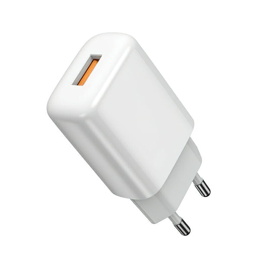 Netzladegerät mit Lightning-Kabel Prestico F9S, 12W, 2.4A, 1 x USB-A, Weiß