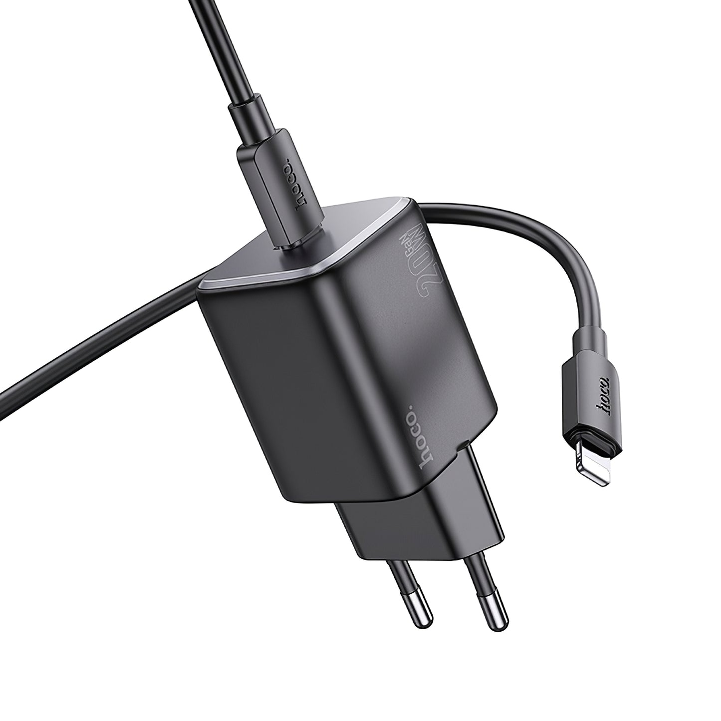 Netzwerk-Ladegerät mit Lightning-Kabel HOCO N40, 20W, 3A, 1 x USB-C, Schwarz