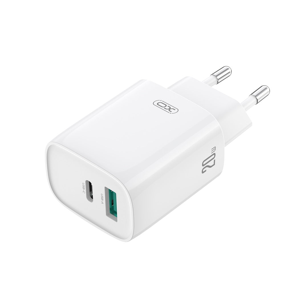 Netzladegerät mit USB-C Kabel XO Design CE29, 20W, 3A, 1 x USB-A - 1 x USB-C, Weiß
