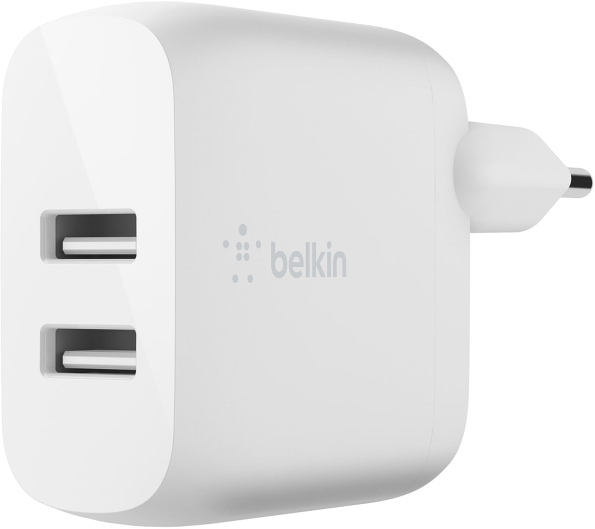 Netzteil mit USB-C-Kabel Belkin BoostCharge Dual, 24W, 2,4A, 2 x USB-A, Weiß WCE001vf1MWH