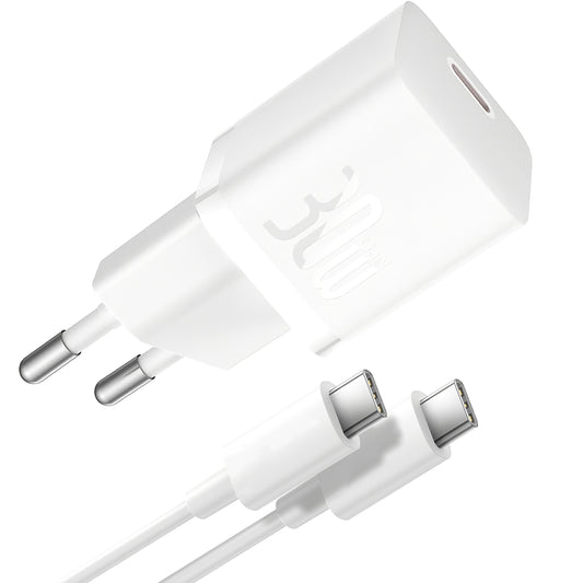 Baseus GaN5S USB-C Kabel Netzwerk-Ladegerät GaN5S, 30W, 3A, 1 x USB-C, Weiß P1011090902213-00