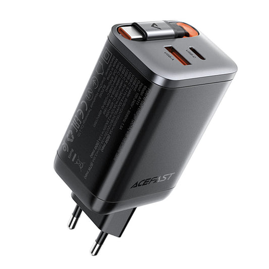 Netzladegerät mit USB-C Kabel Acefast A111, 67W, 3A, 1 x USB-A - 1 x USB-C, Schwarz