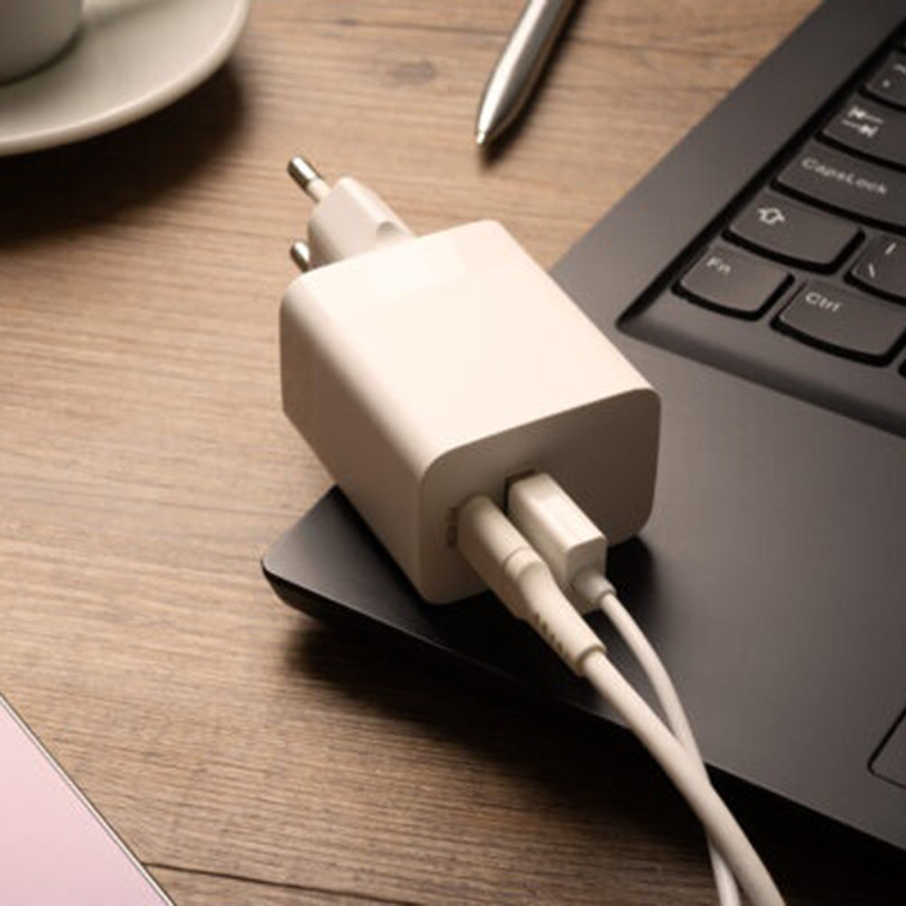 Netzladegerät Fixed Mini, 45W, 3A, 1 x USB-A - 1 x USB-C, Weiß
