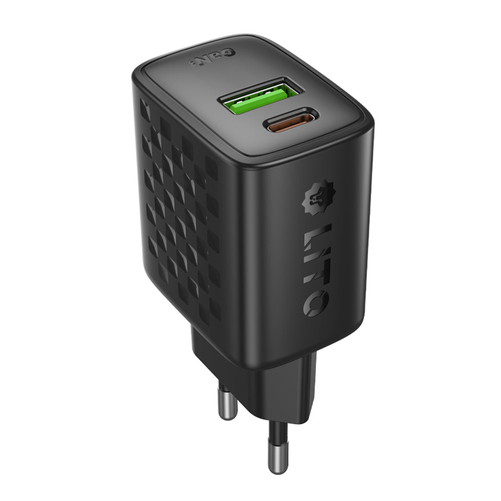 Netzladegerät Lito LC19, 30W, 3A, 1 x USB-A - 1 x USB-C, Schwarz