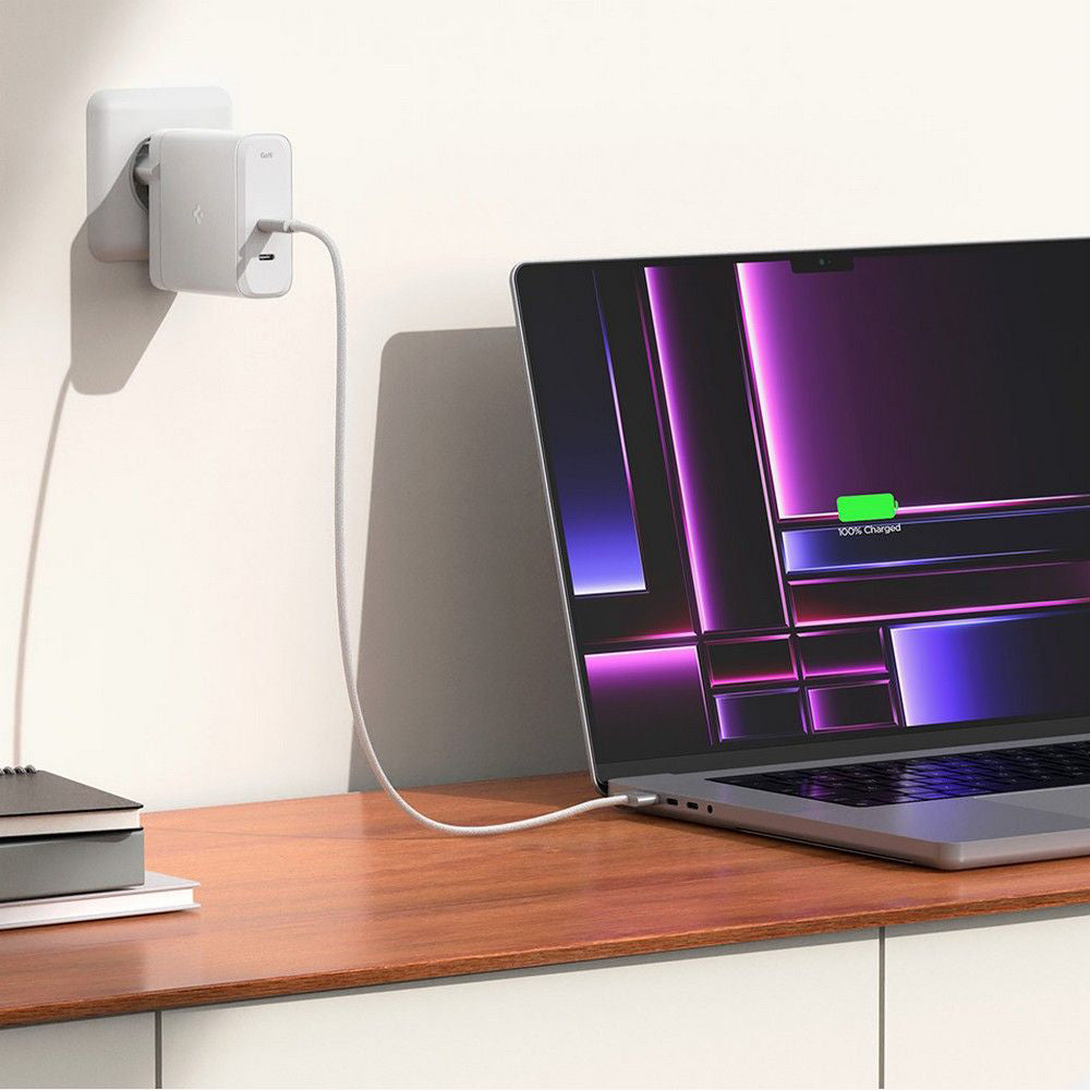 Netzladegerät Spigen Arcstation Pro, 140W, 3.25A, 2 x USB-C, Weiß