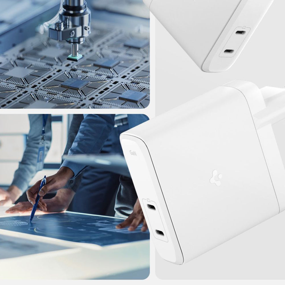 Netzladegerät Spigen Arcstation Pro, 140W, 3.25A, 2 x USB-C, Weiß