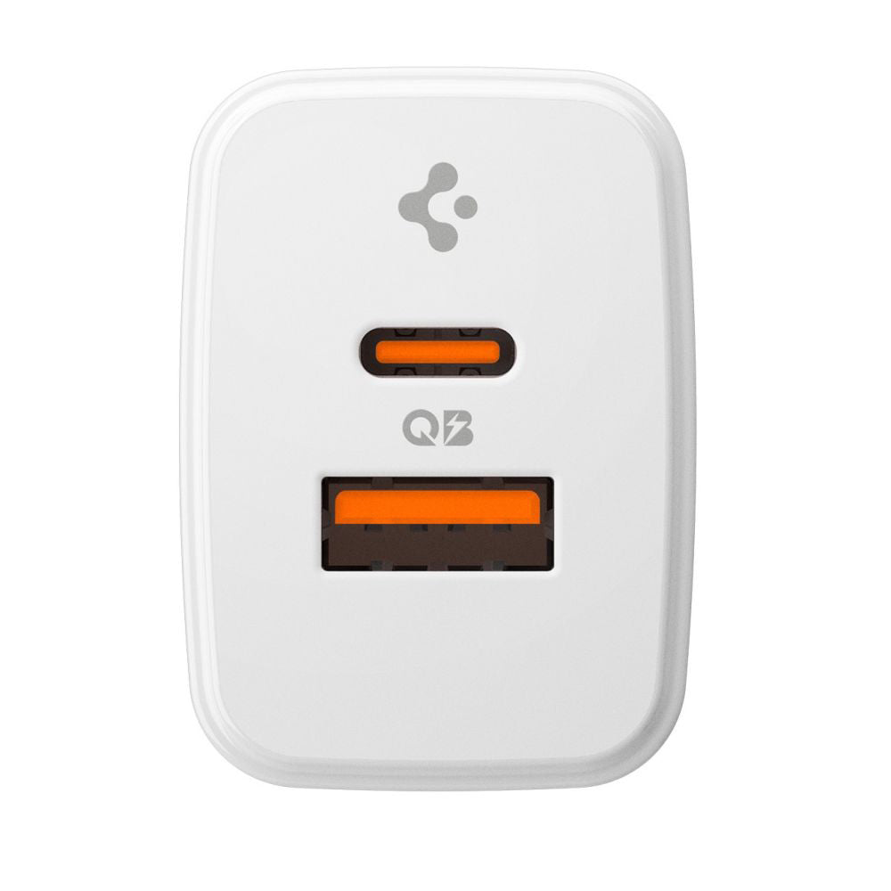 Spigen Essential Netzladegerät, 20W, 3A, 1 x USB-A - 1 x USB-C, Weiß ACH08704