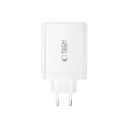 Netzladegerät Tech-Protect NC140W-GAN, 140W, 5A, 1 x USB-A - 3 x USB-C, Weiß