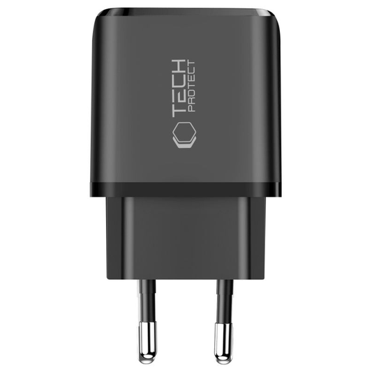 Netzladegerät Tech-Protect NCA45W, 45W, 3A, 1 x USB-A - 1 x USB-C, Schwarz