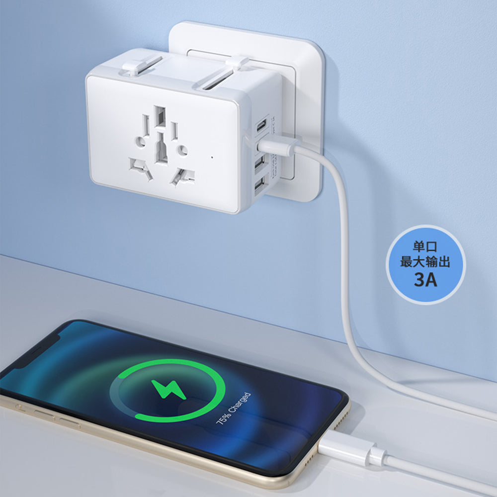 Netzladegerät Techsuit HHT203A Travel, 20W, 3A, 2 x USB-A - 2 x USB-C, Weiß