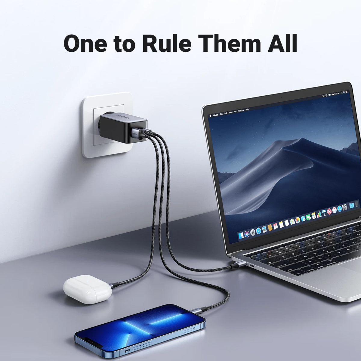 UGREEN Netzladegerät CD244 (10335), 65W, 3A, 1 x USB-A - 2 x USB-C, Grau