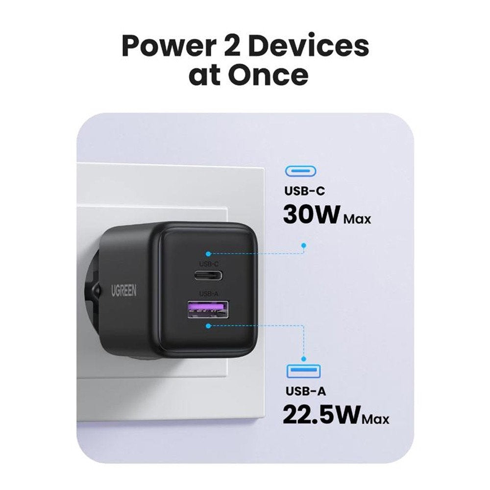 UGREEN X516 Netzladegerät, 30W, 3A, 1 x USB-A - 1 x USB-C, Blau