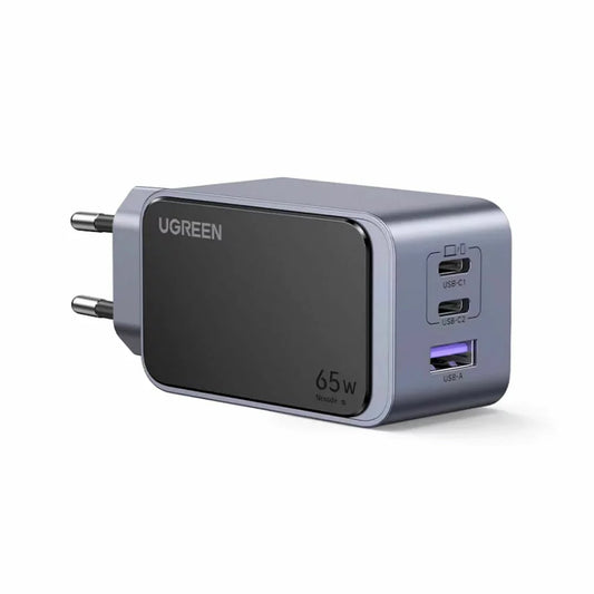 Netzwerk-Ladegerät UGREEN X553 Nexode Pro, 65W, 3A, 1 x USB-A - 2 x USB-C, Grau