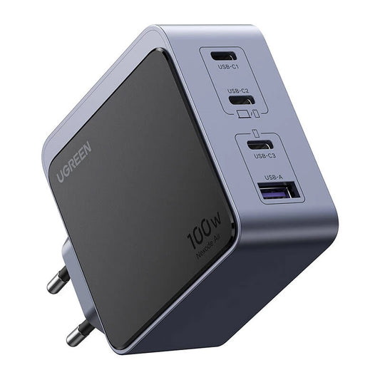 Netzwerk-Ladegerät UGREEN X565 Nexode Air, 100W, 5A, 1 x USB-A - 3 x USB-C, Grau