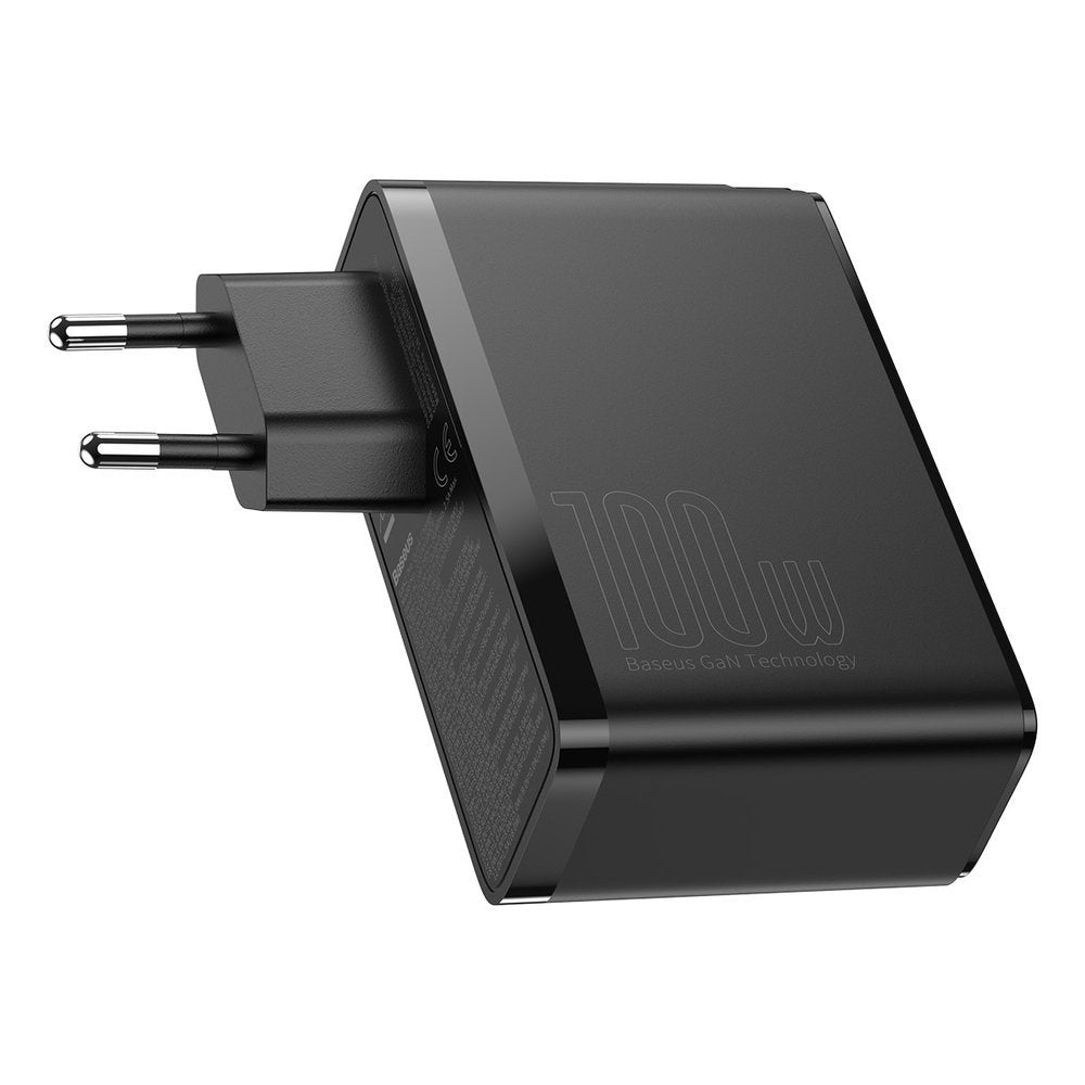 Network Charger Baseus GaN2 Pro, 100W, 5A, 2 x USB-A - 2 x USB-C, Black CCGAN2P-L01