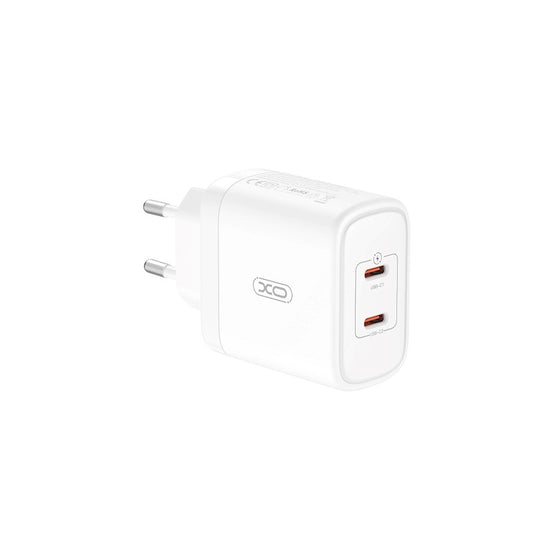 Netzwerk-Ladegerät mit USB-C Kabel XO Design CE08, 50W, 3A, 2 x USB-C, Weiß