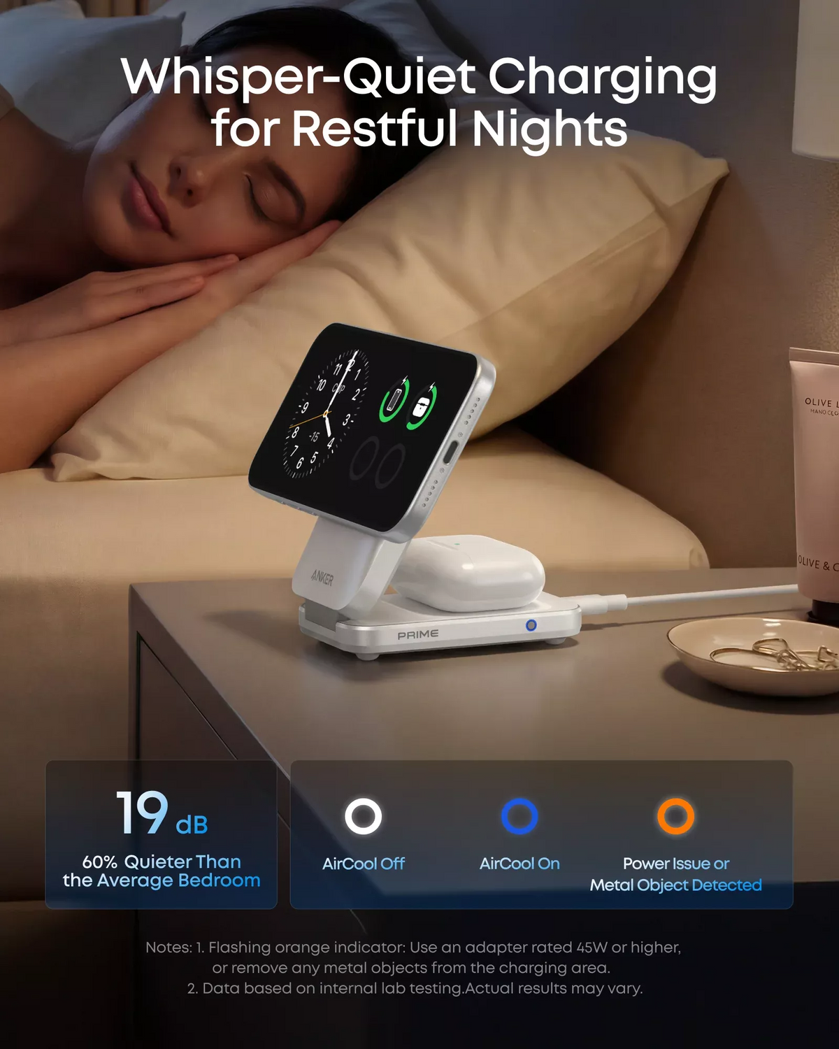 Anker Prime MagGo 3in1 Wireless Netzladegerät, 25W, Weiß B25N1G21