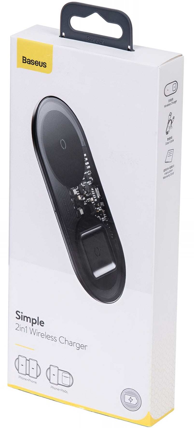 Baseus Simple 2in1 Wireless Netzladegerät, 15W, 1.67A, Transparent WXJK-A01