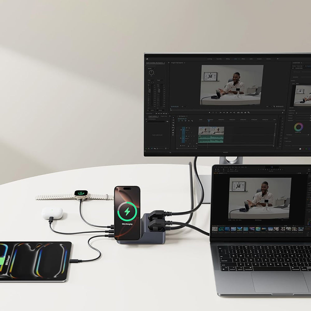 Baseus Nomos ND11 QI 6in1 Ladestation, 67W, 3.35A, 1 x USB-A - 2 x USB-C - 2 x Schuko, Schwarz P80015804213-00