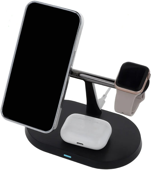 Drahtloses Netzladegerät MaXlife MXWC-03 3in1, 15W, 1.67A, Schwarz