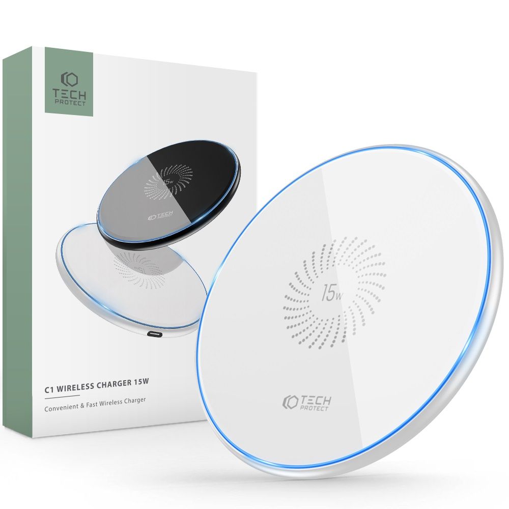 Drahtloses Netzwerk-Ladegerät Tech-Protect QI15W-C1, 15W, 1,67A, Weiß THP1414