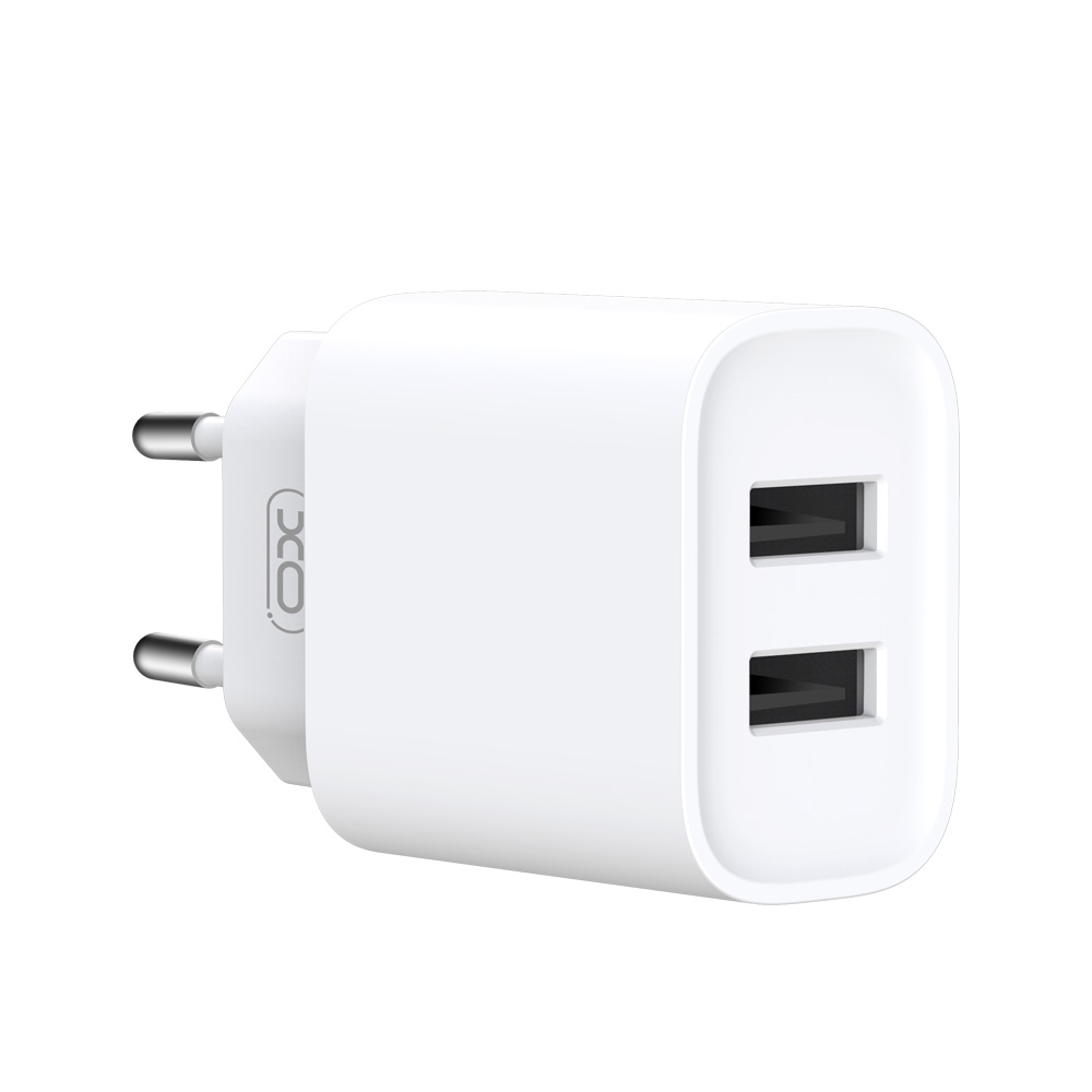 Netzladegerät XO Design CE02C, 10.5W, 2.1A, 2 x USB-A, Weiß