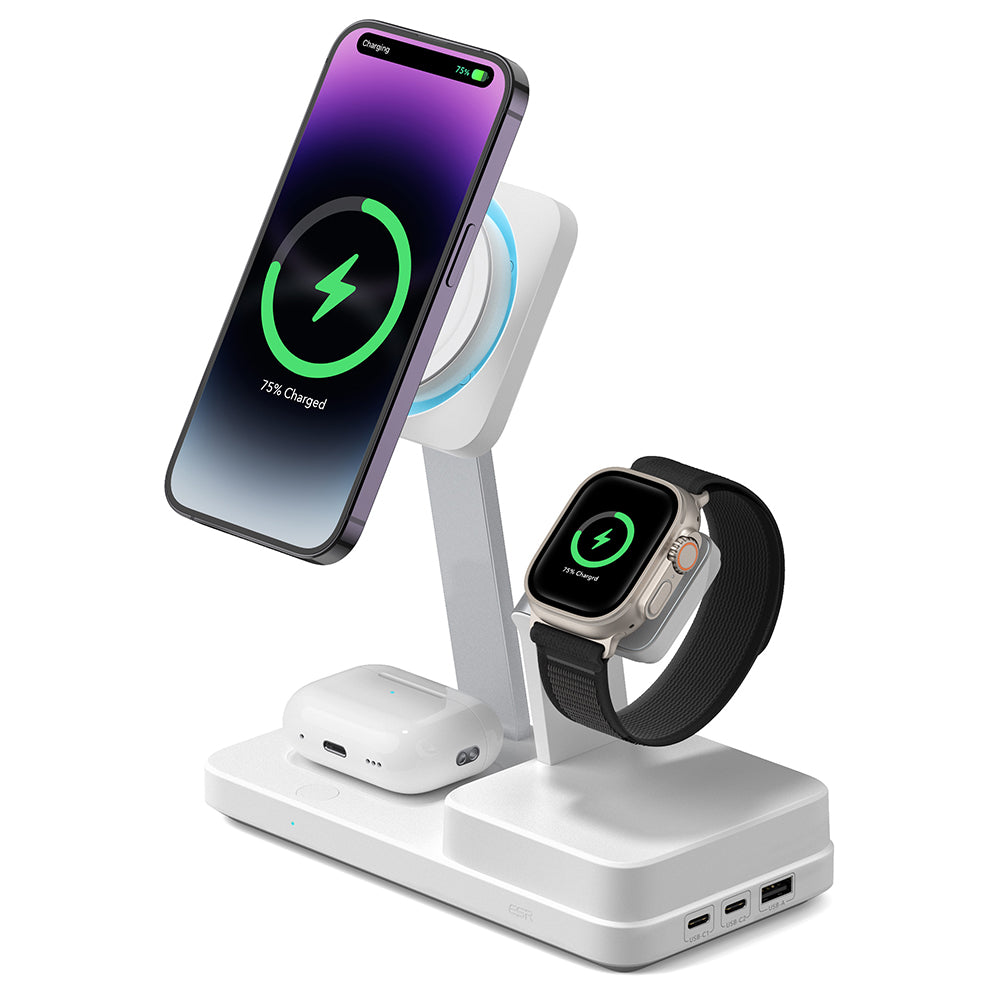 Ladestation ESR CryoBoost QI 6in1, 100W, 2 x USB-A - 1 x USB-C, Weiß