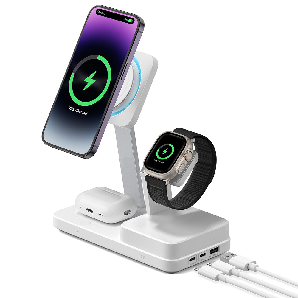 Ladestation ESR CryoBoost QI 6in1, 100W, 2 x USB-A - 1 x USB-C, Weiß