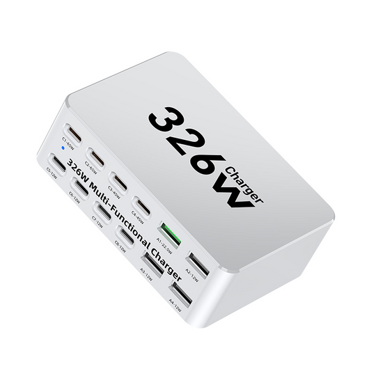OEM-Ladestation WLX-818E, 326W, 3,25A, 4 x USB-A - 8 x USB-C, Weiß