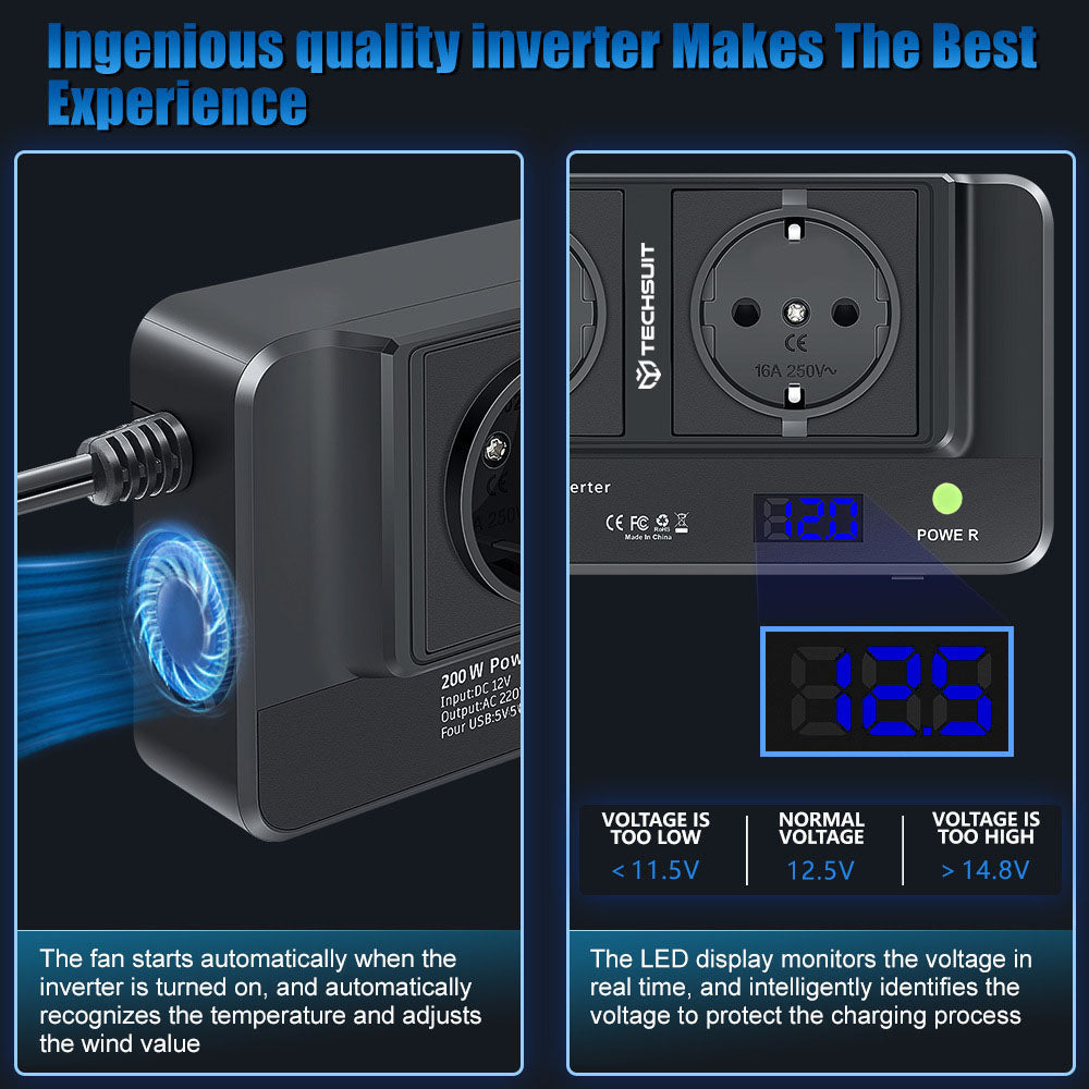 Auto-Elektroinverter Techsuit PowerDriveX, 200W