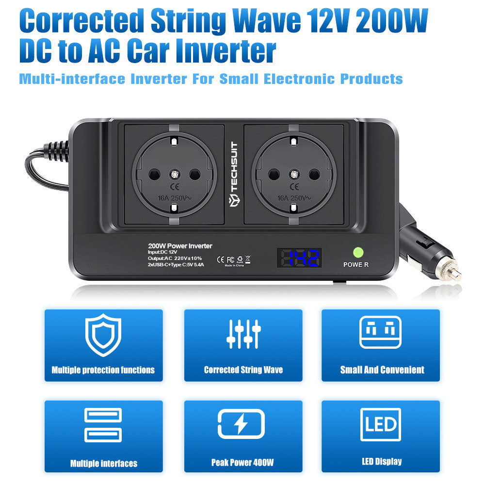 Auto-Elektroinverter Techsuit PowerDriveX, 200W