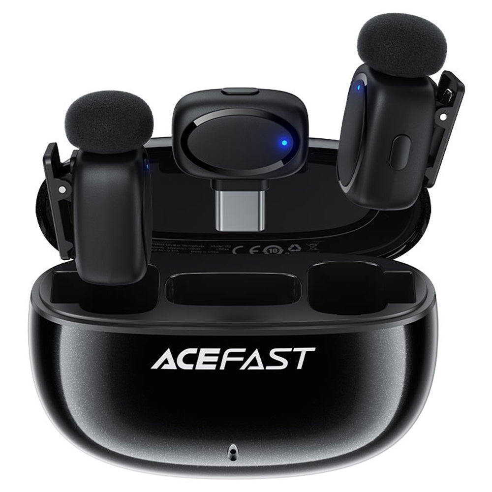 Lavaliermikrofon Acefast R2, USB-C, Set 2 Stück, Schwarz
