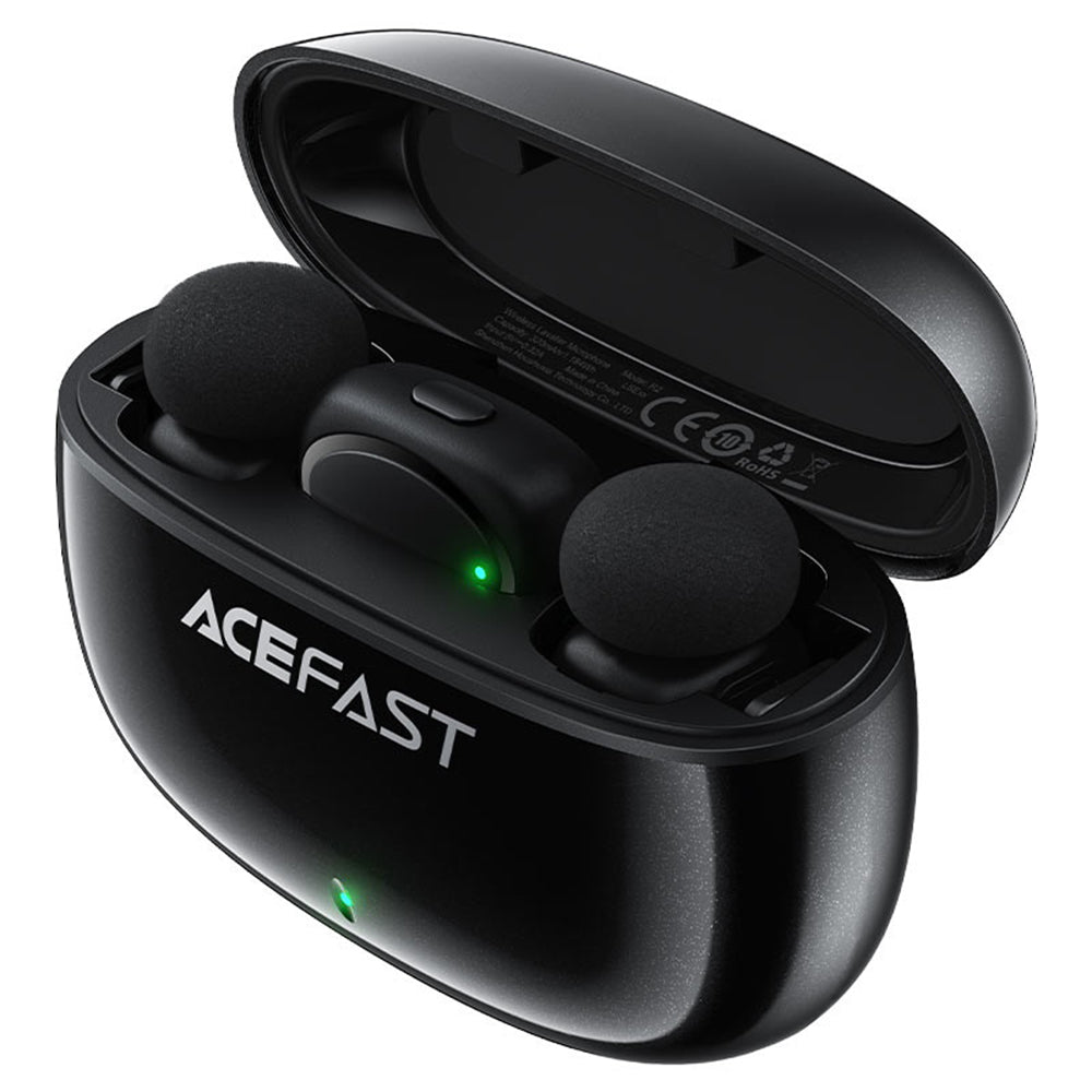 Lavaliermikrofon Acefast R2, USB-C, Set 2 Stück, Schwarz