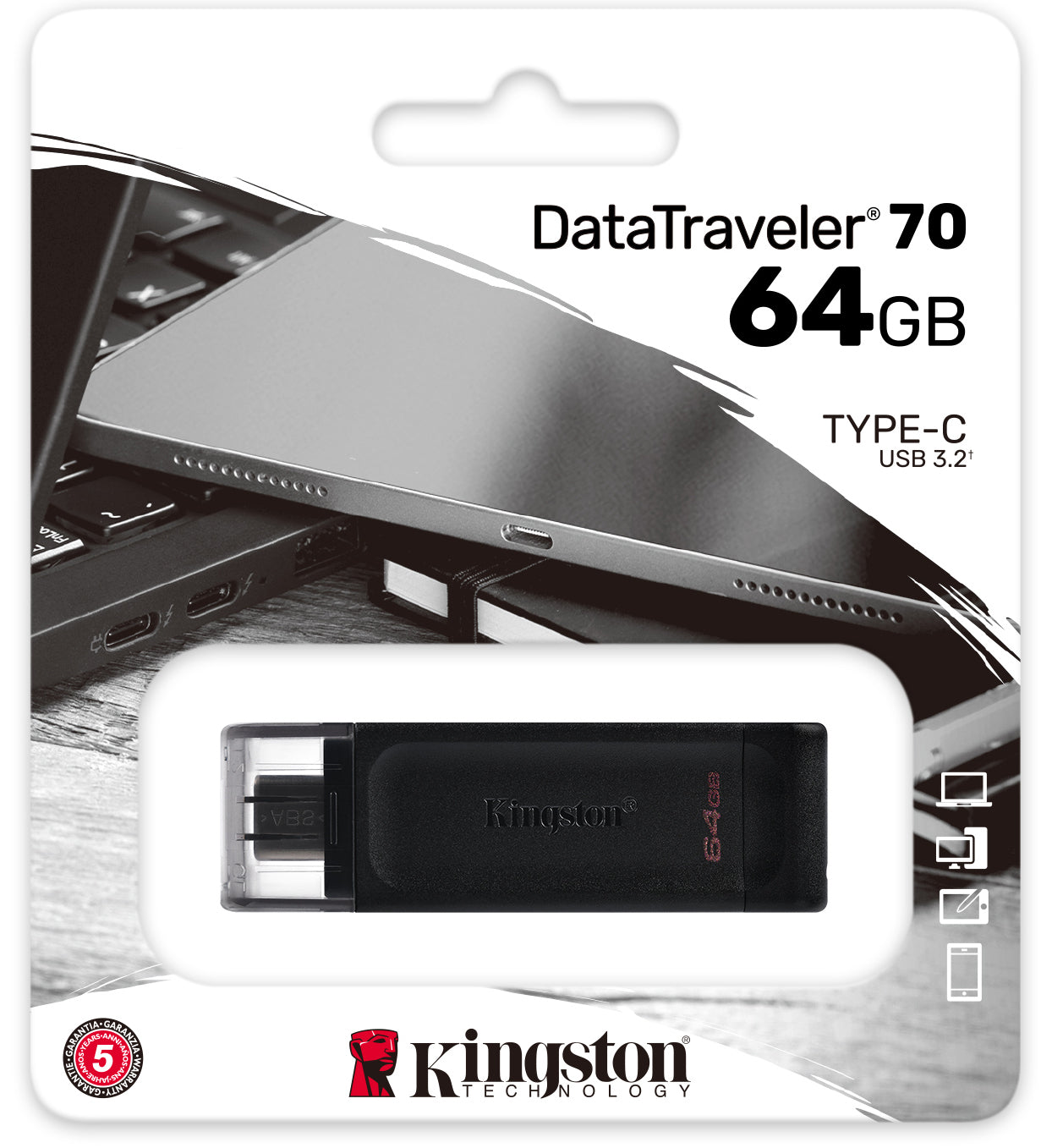 Kingston DT70 USB-C Stick 64GB | USB 3.2 Gen 1 | Speicherstick