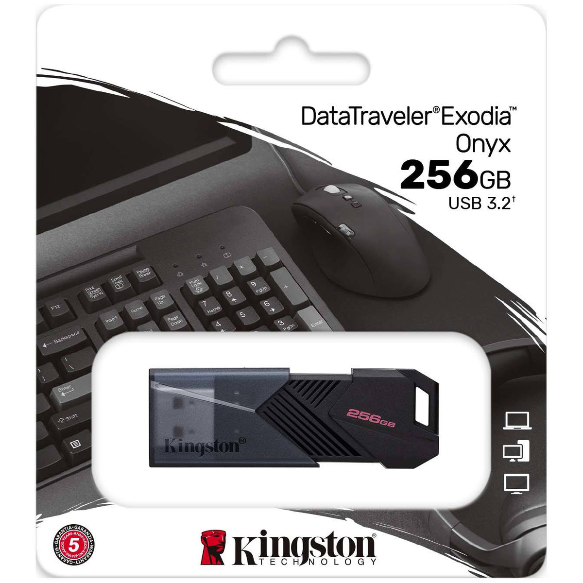 Externe Speicher USB-A 3.0 Kingston Exodia Onyx, 256Gb DTXON/256GB