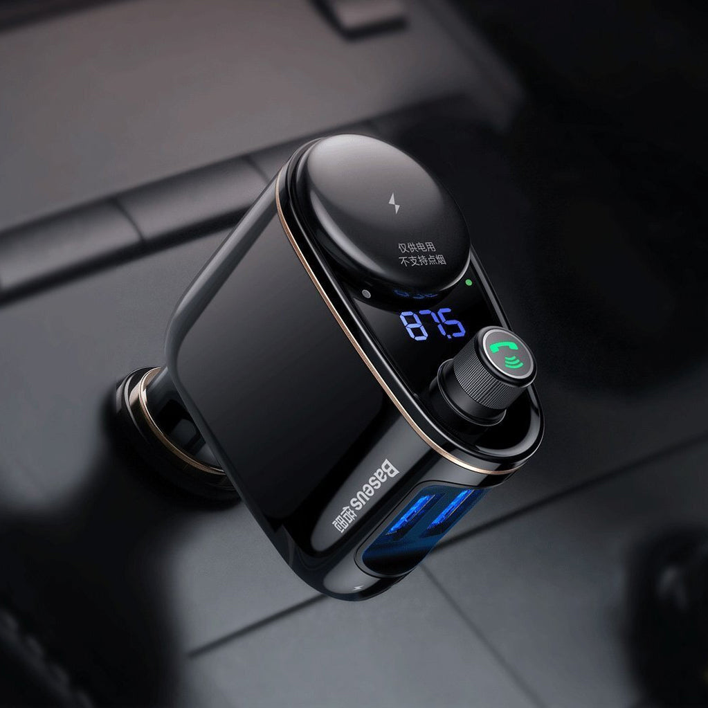 Baseus S-06 FM-Transmitter Bluetooth | 2x USB-A | Schwarz