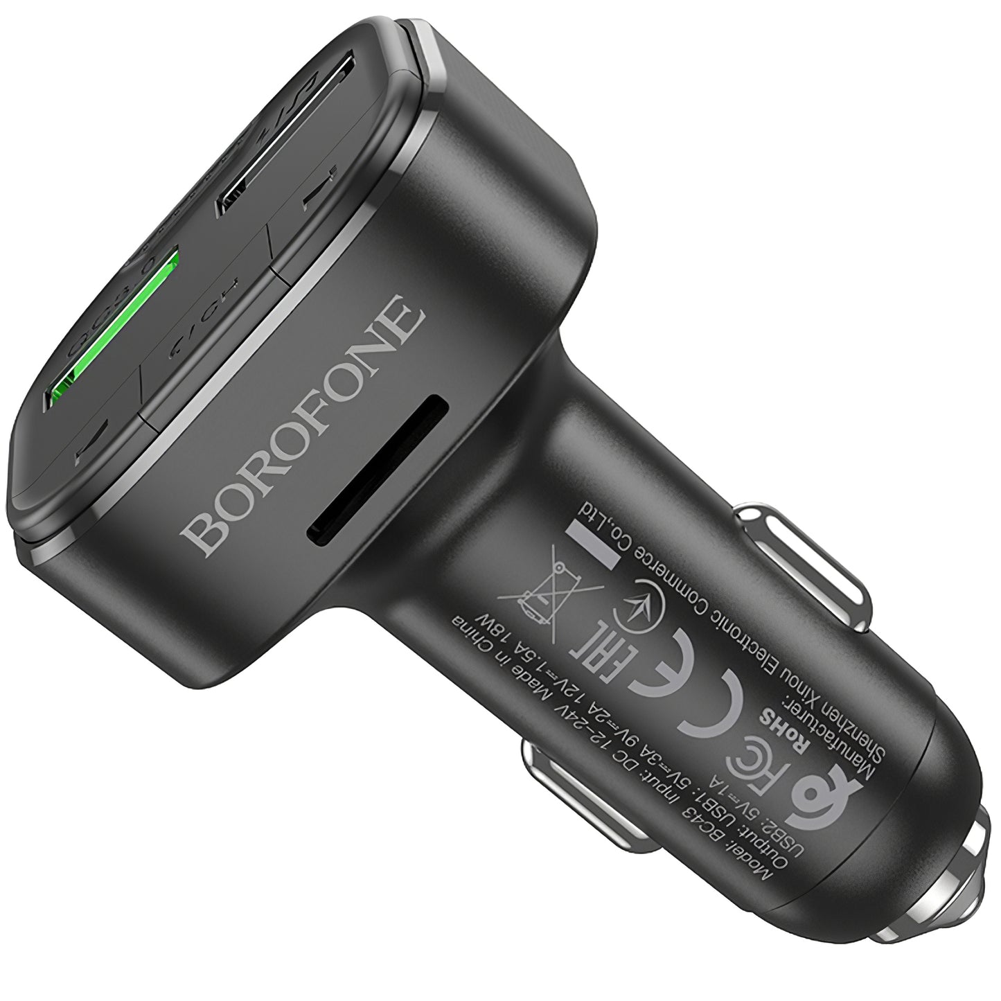 FM Bluetooth Modulator Borofone BC43 Flash, 2 x USB-A - 1 x microSD