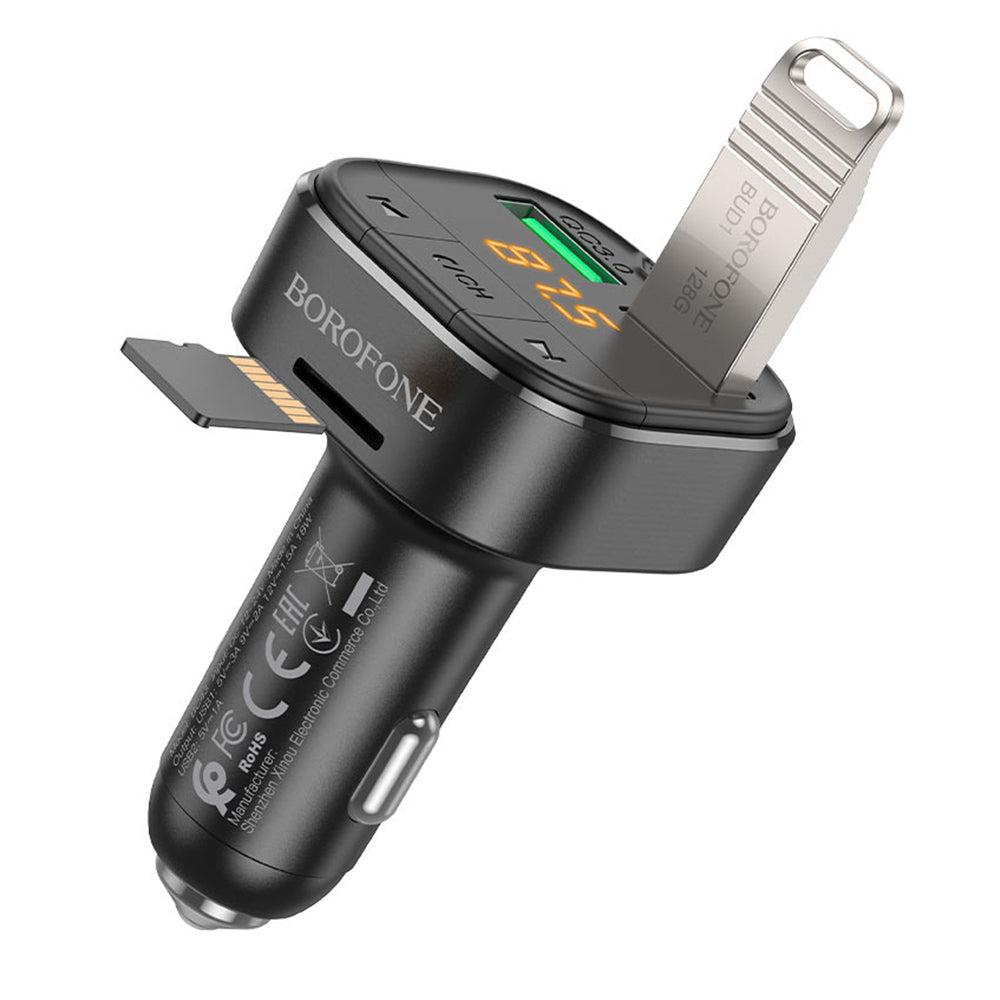 FM Bluetooth Modulator Borofone BC43 Flash, 2 x USB-A - 1 x microSD