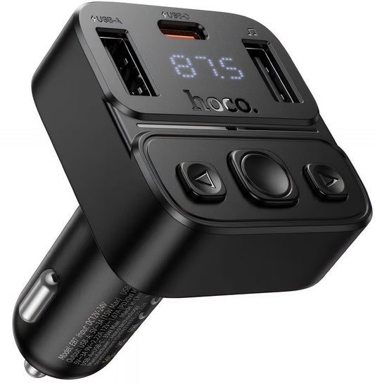 HOCO E87 Bluetooth FM Modulator, 2 x USB-A - 1 x USB-C