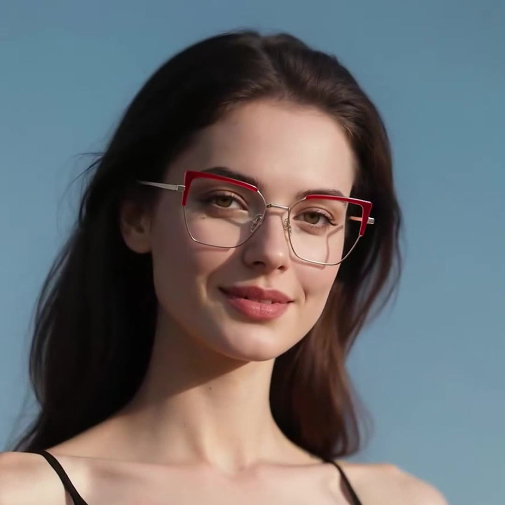 Damen Computerbrille Techsuit 3156, Anti-Blue Light, Schwarz Gold