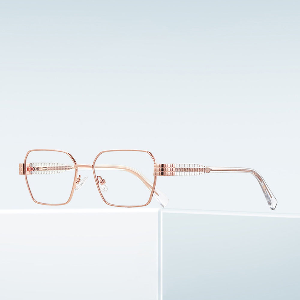 Damen Computerbrille Techsuit 3161, Anti-Blue Light, Schwarz Gold