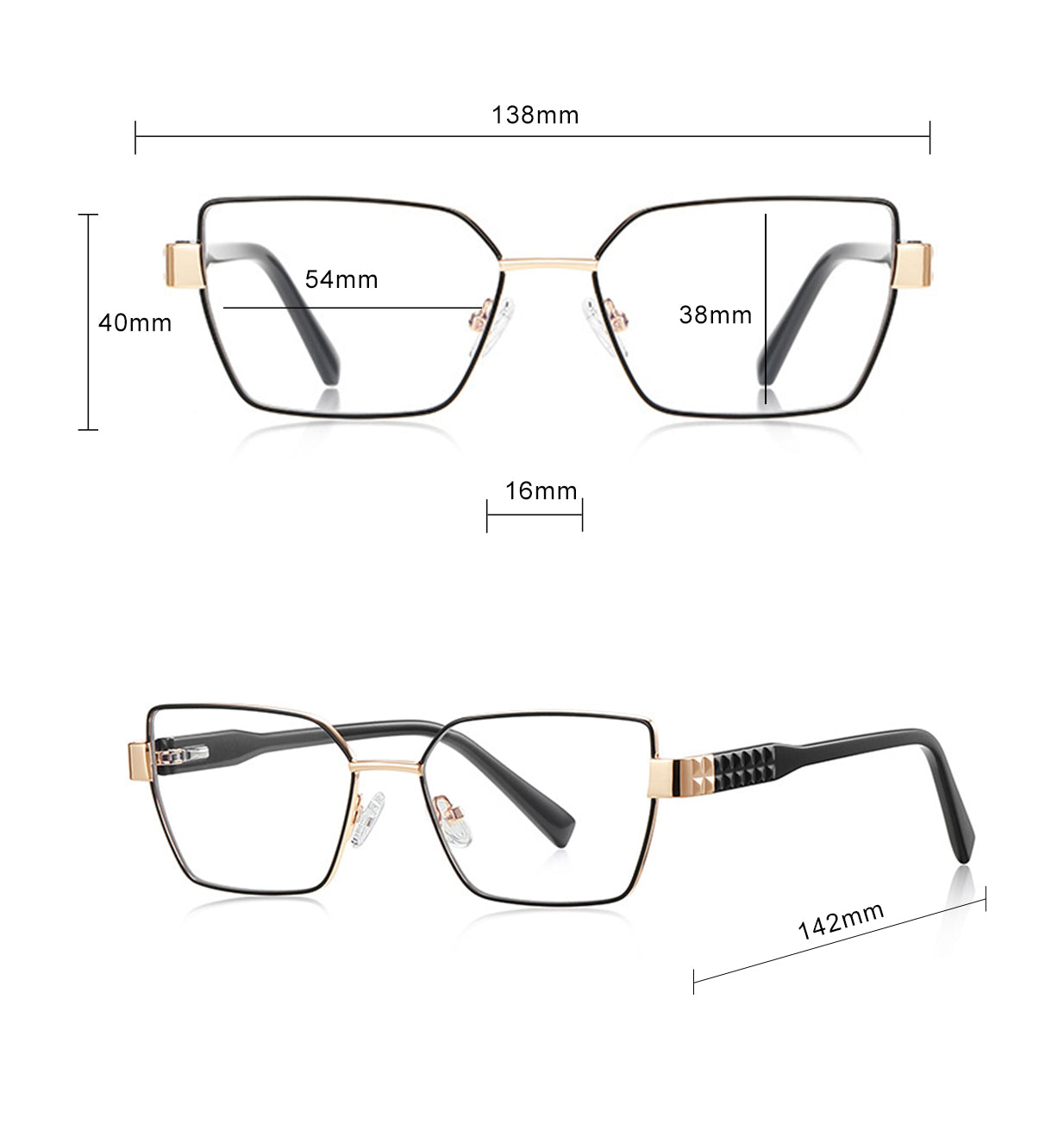Damen Computerbrille Techsuit 3169, Anti-Blue Light, Schwarz