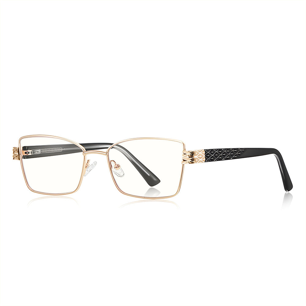 Damen Computerbrille Techsuit 3171, Anti-Blue Light, Schwarz Gold